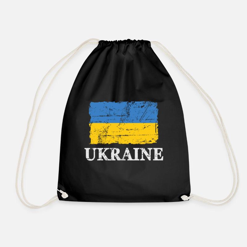 Ukraine - flag - banner - flag - flag - Drawstring Bag - black
