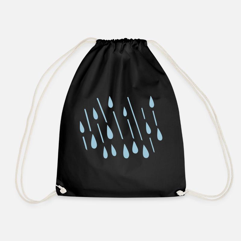 rain_drop rainy day - Drawstring Bag - black
