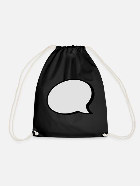 speech balloon - Drawstring Bag - black