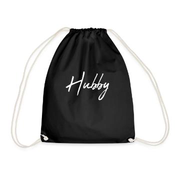 Wifey, Hubby / Geschenk Idee - Turnbeutel - Schwarz - Vorne