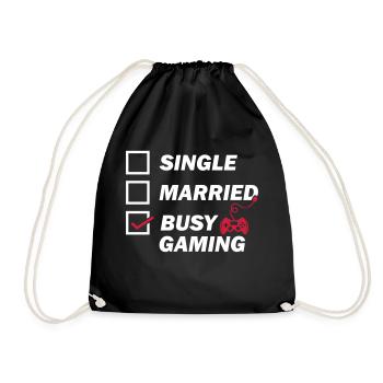 Busy Gaming - Turnbeutel - Schwarz - Vorne