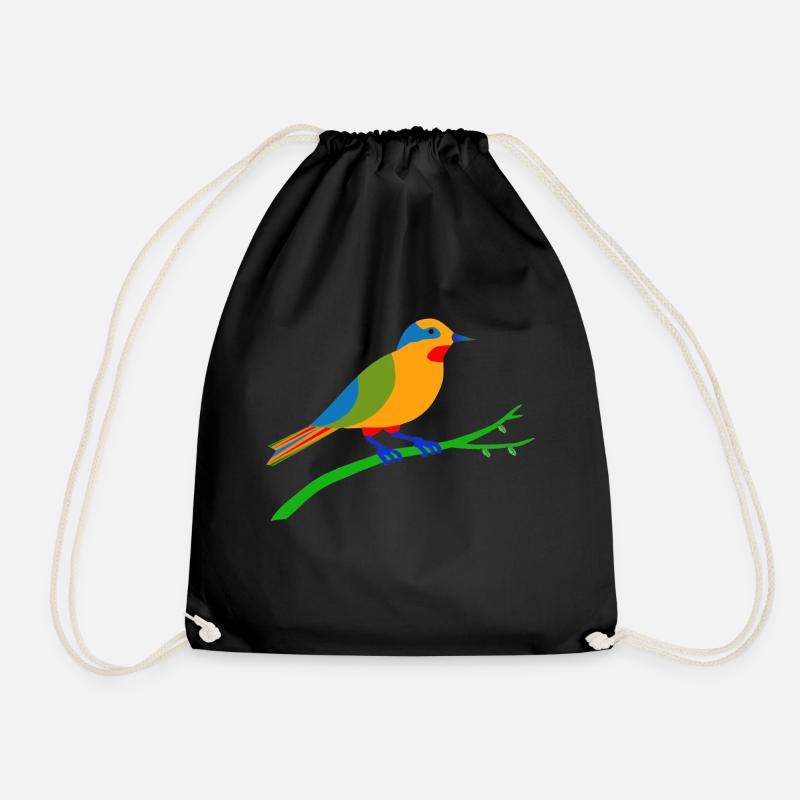 Vielfarbiger Vogel - Turnbeutel - Schwarz
