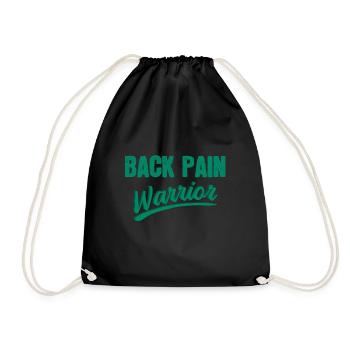 Back Pain Fighter Warrior Funny saying - Drawstring Bag - black - Front