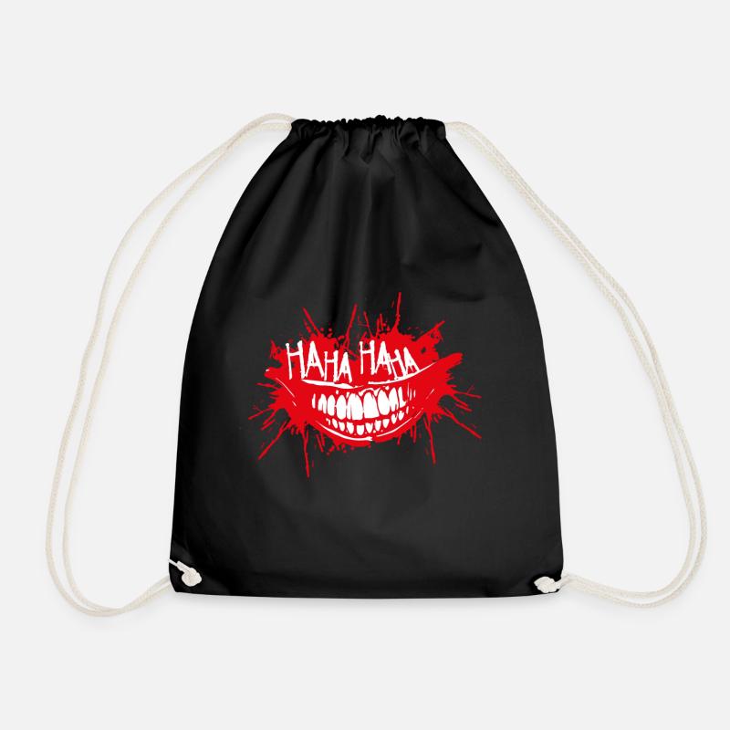smily - Drawstring Bag - black