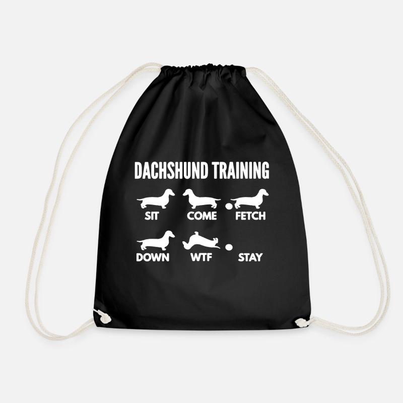 Dackel Trainingsshirt - Turnbeutel - Schwarz