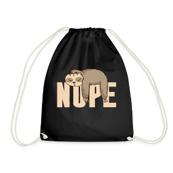 Nope sloth - Drawstring Bag - black - Front