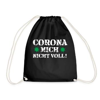 CORONA MICH NICHT VOLL - Turnbeutel - Schwarz - Vorne