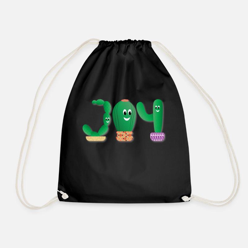 Joy cactus - Drawstring Bag - black