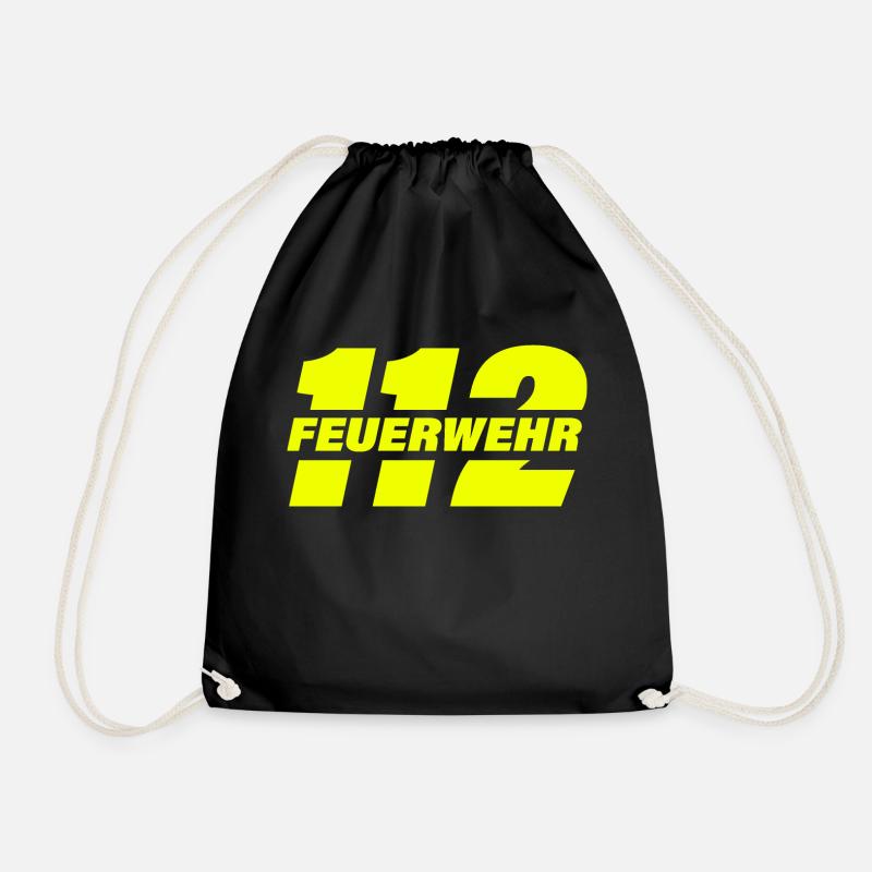 Feuerwehr 112 - Turnbeutel - Schwarz