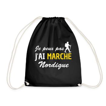 je peux pas j'ai marche nordique - Sac de sport léger - noir - Devant