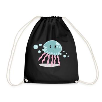 Jellyfish - Drawstring Bag - black - Front