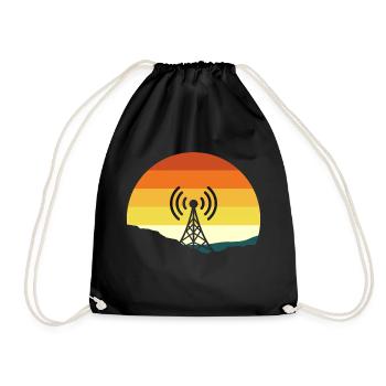 Radio Sunset HAM Radio Geschenk Radio Operator - Turnbeutel - Schwarz - Vorne