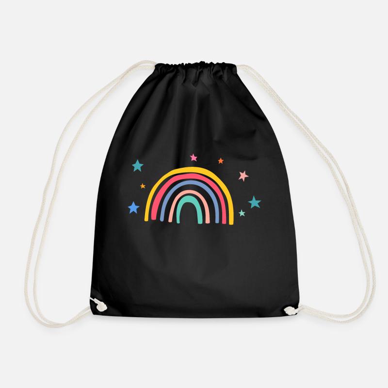 Regenbogen - Turnbeutel - Schwarz