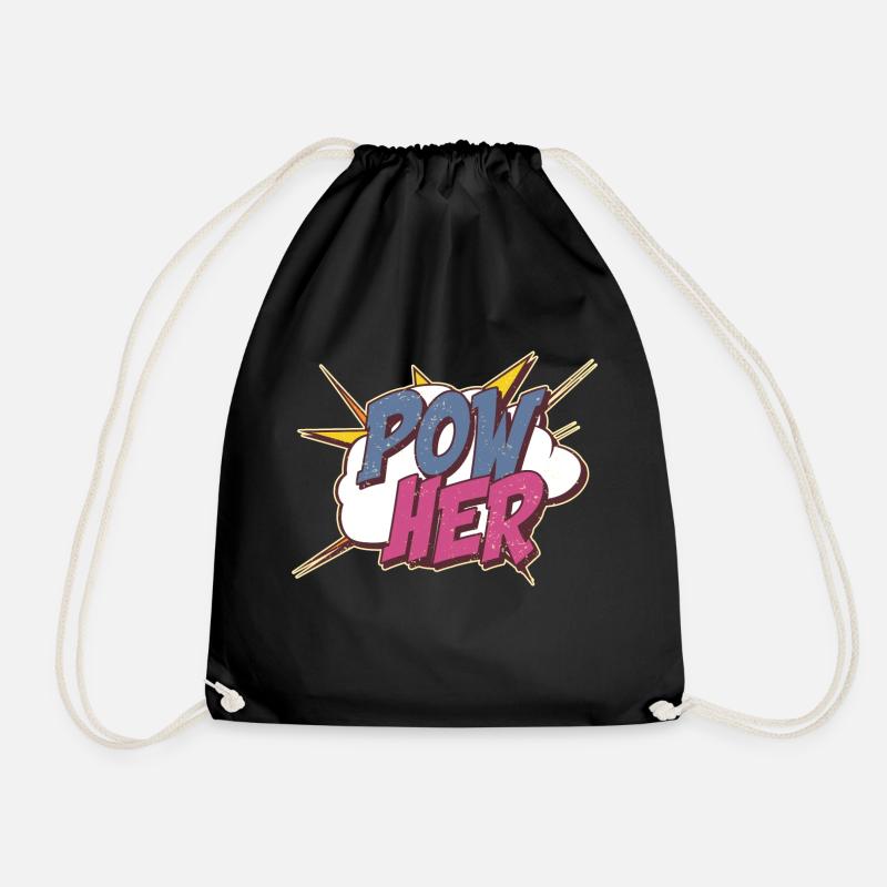 Powher Feminism Feminist - Drawstring Bag - black