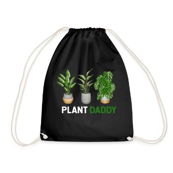 Plant Dad Shirt, Plant Daddy, Plant Shirt for Men - Drawstring Bag - black - Front