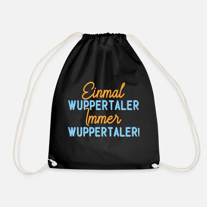 Einmal Wuppertaler immer Wuppertaler. Geschenkidee - Turnbeutel - Schwarz