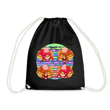 pancake fruit sauce party - Drawstring Bag - black - Front