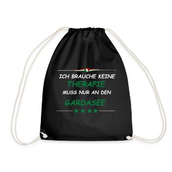 Ich muss nur an den Gardasee - Turnbeutel - Schwarz - Vorne