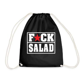 Fuck Salat BBQ Grillen Grillmeister Geschenk - Turnbeutel - Schwarz - Vorne