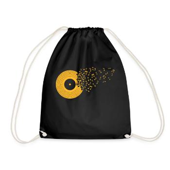 Vinyle Musique Partitions Disque disque DJ Platine - Sac de sport léger - noir - Devant