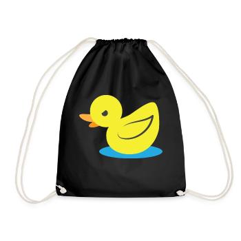 Little angry yellow duck - Drawstring Bag - black - Front