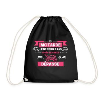 Femme Motarde Je Ne Cours Pas - Je Les Dépasse - Sac de sport léger - noir - Devant