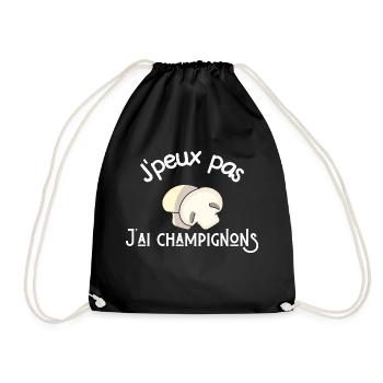 je peux pas j'ai champignons - Sac de sport léger - noir - Devant