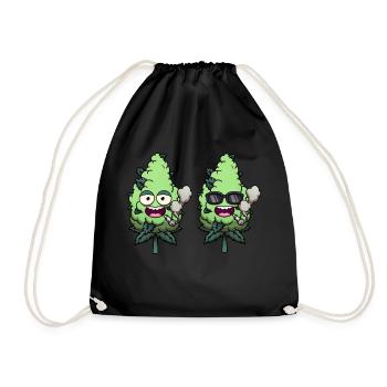 Drôles de bourgeons de weed personnages Smoking Joint - Sac de sport léger - noir - Devant