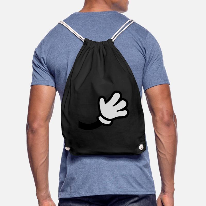Waving Comic Hand Drawstring Bag
