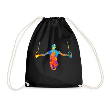 Gymnastics Gymnastics Gymnastics Rings Gift - Drawstring Bag - black - Front