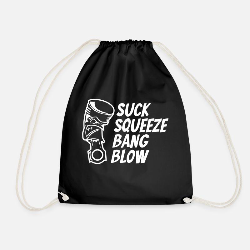 Mechanic Engine Piston - Drawstring Bag - black