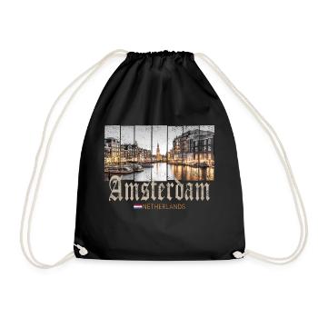 Amsterdam Pays-Bas by Night Holland Vintage - Sac de sport léger - noir - Devant