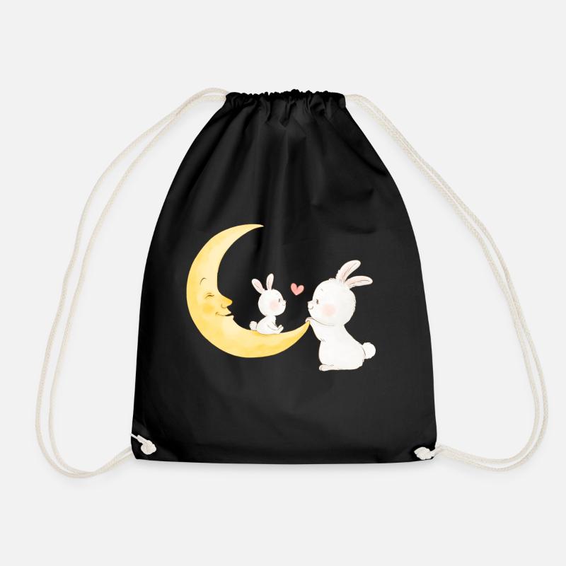 Maman avec bébé lapin - Sac de sport léger - noir