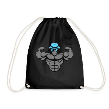 Strong Gorilla - Drawstring Bag - black - Front
