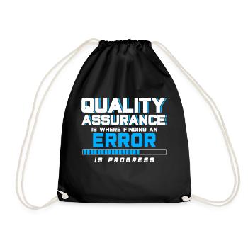 QA Engineer QA Tester Software Tester - Drawstring Bag - black - Front