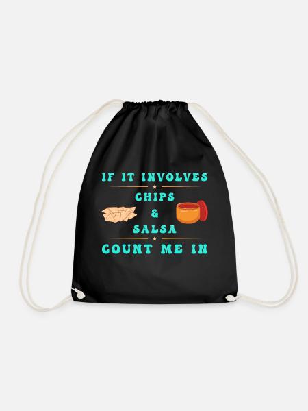 Chips und Salsa Nachos - Turnbeutel - Schwarz