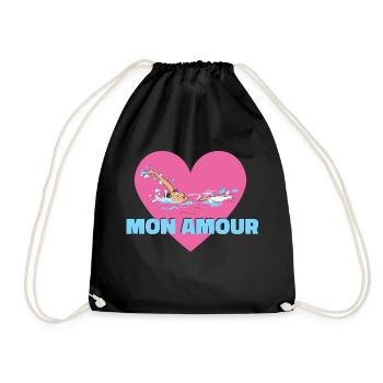 natation mon amour - Sac de sport léger - noir - Devant