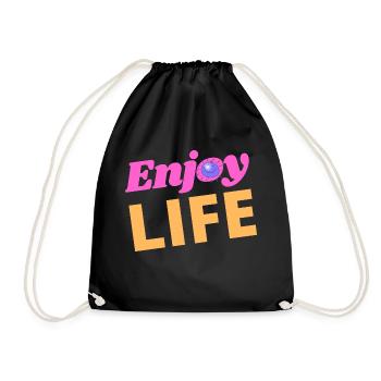 ENJOY LIFE - Drawstring Bag - black - Front