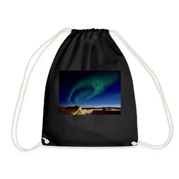 Aurora City Amazing Northern Lights Aurora City A - Drawstring Bag - black - Front