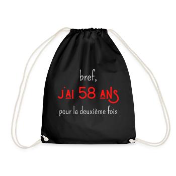 bref j'ai un 58 ans pour la deuxième fois - Sac de sport léger - noir - Devant