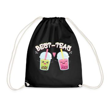 Beast Teas Bubble Tea Friends Boba Tea - Drawstring Bag - black - Front