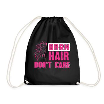 Cute Barn Hair Don't Care Funny Pony Lover Present - Turnbeutel - Schwarz - Vorne
