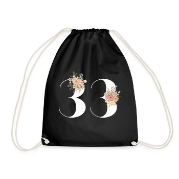 33rd anniversary flowers (Gift of 33 years) - Drawstring Bag - black - Front