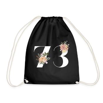 Blumen zum 73. Jahrestag (Geschenk von 73 Jahren) - Turnbeutel - Schwarz - Vorne