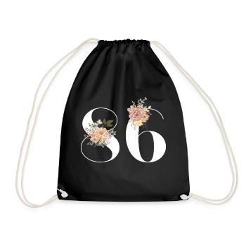 86th anniversary in bloom (Gift of 86 years) - Drawstring Bag - black - Front
