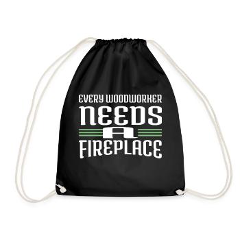 tree feller arboriculture jackhammer - Drawstring Bag - black - Front