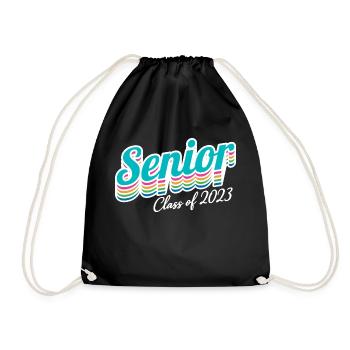 Cadeau de fête de remise des diplômes rétro de la classe senior de 2023 - Sac de sport léger - noir - Devant