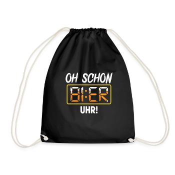 Lustig Bier Sprüche Geschenk Biertrinker Party Fun - Turnbeutel - Schwarz - Vorne