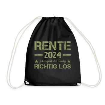 Jetzt Geht Die Party Richtig Los Rente 2024 - Turnbeutel - Schwarz - Vorne