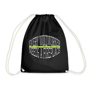 carpenter plumber wood cool funny carpenter - Drawstring Bag - black - Front